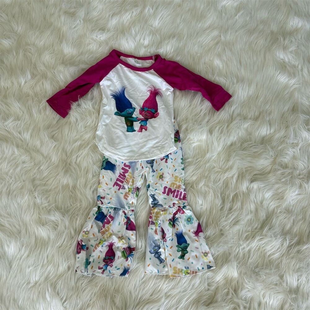 Trolls Kids Outfit Size 6-12 months Long Sleeve Top & Bell‎ Bottom Pants Set
